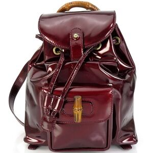 Gucci Shiny Burgundy Mini Backpack